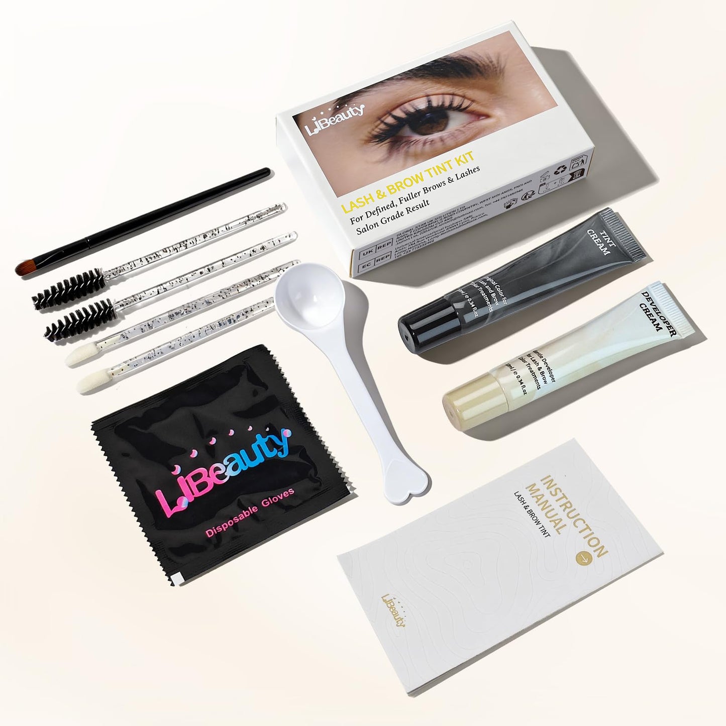 Libeauty Lash Color Kit - Black Eyelash & Eyebrow Coloring, Natural Results Lasts Up to 4 Weeks, Easy DIY Use for Salon & Home, Gentle Formula 10ml