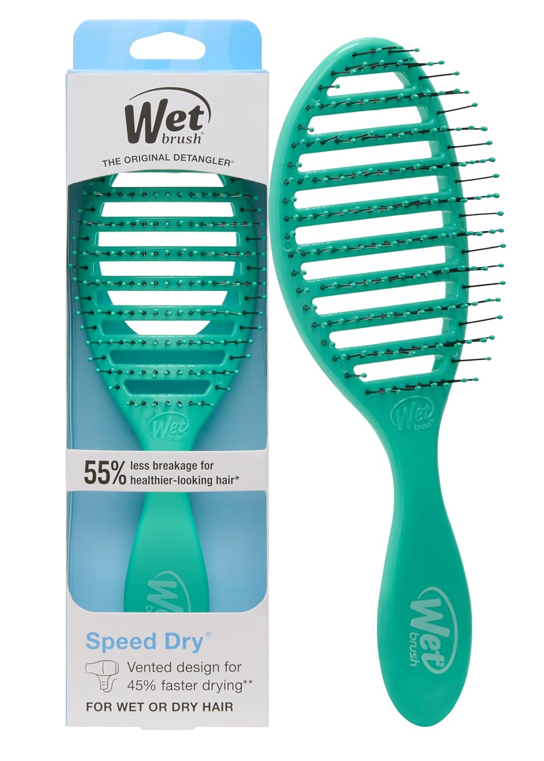 Speed Dry Hair Brush - Vented Design with Soft HeatFlex Bristles | Ergonomic Aqua Brush for Tangle-Free Blow Drying
