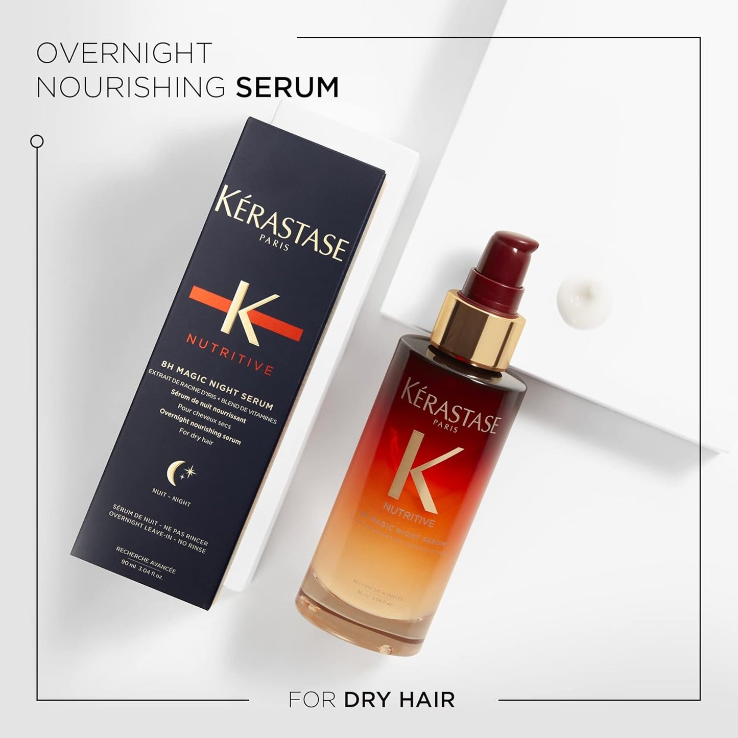 Kerastase Nutritive 8H Magic Night Serum - Nourishing Overnight Treatment for Dry Hair | Enhances Shine & Reduces Frizz
