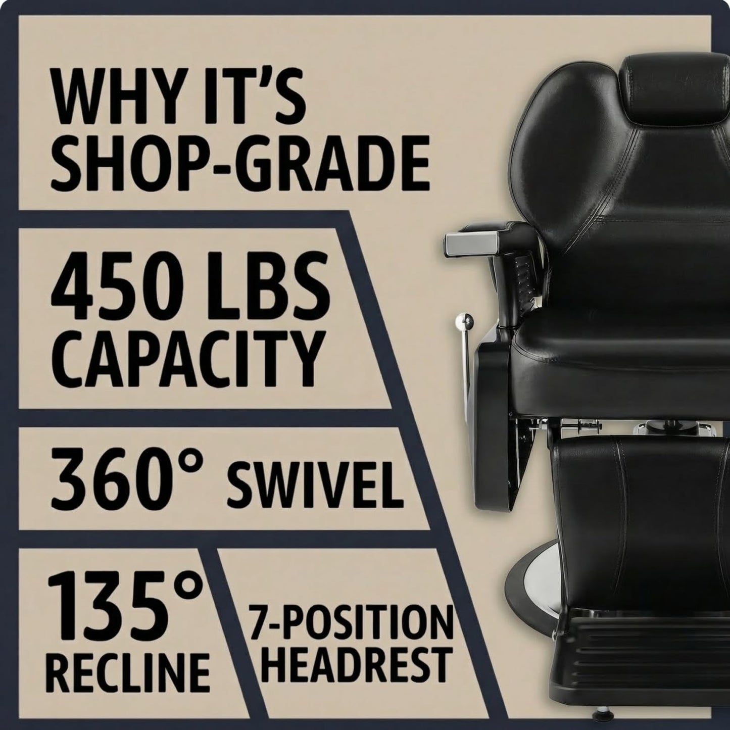 Artist hand Professional Barber Chair, All Purpose Reclining Salon Chair