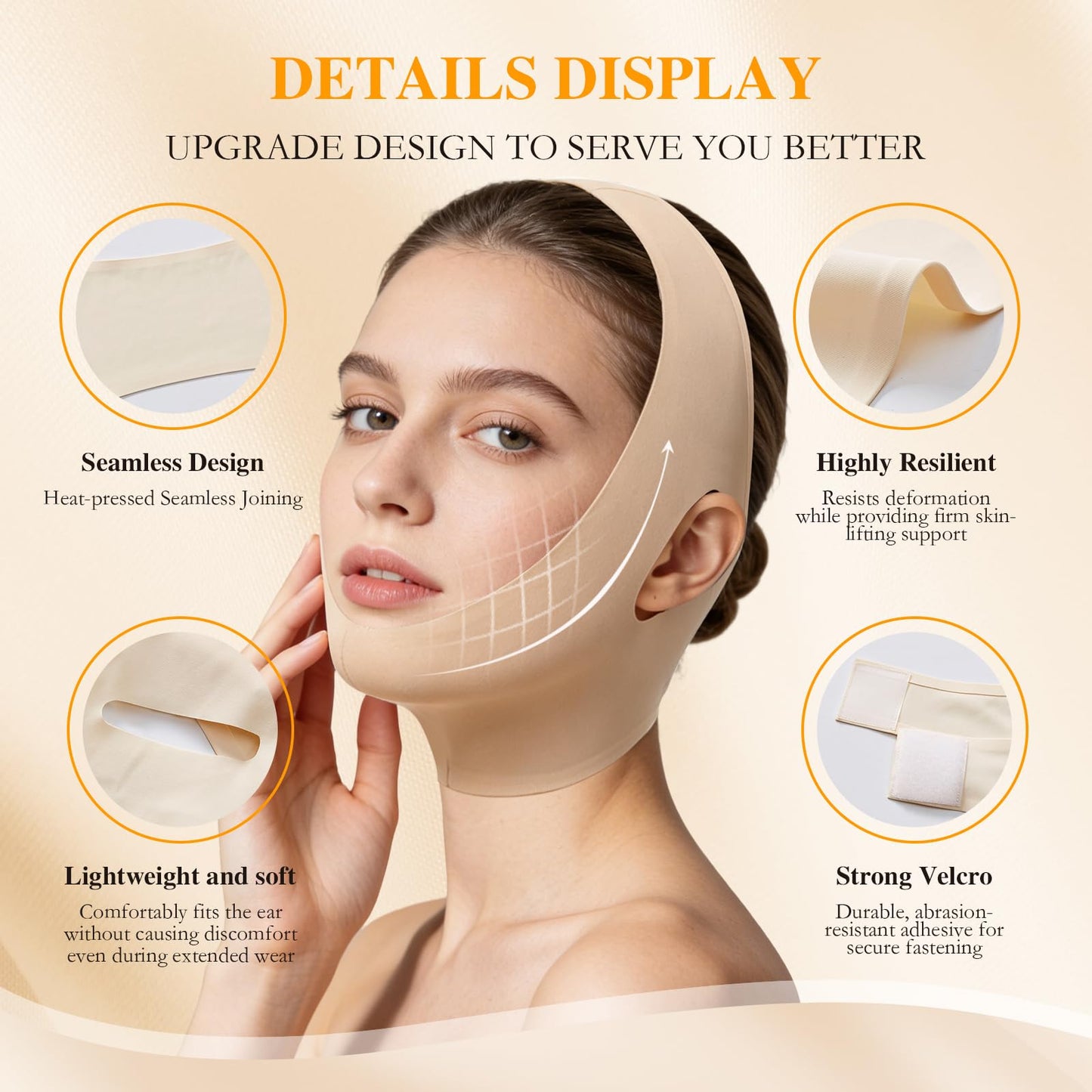 Collagen Face Sculpt Wrap, Reusable Face Mask Jawline Shaper Chin Strap For Sleeping Made With Skin-Friendly And Breathable Materials