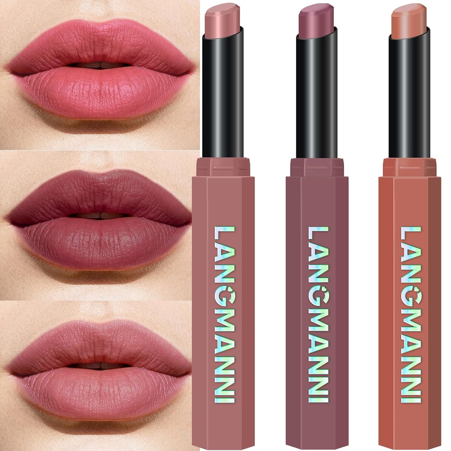 Velvet Matte Lipstick Set - 12 High Pigment Nude Shades | Long-Lasting Waterproof Lip Color for Women