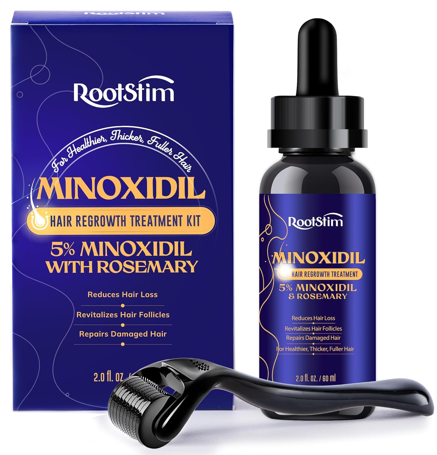 Minoxidil Hair Growth Kit for Women - Extra Strength 5% with Rosemary & Biotin | 2 Fl Oz for Thinning Hair Regrowth