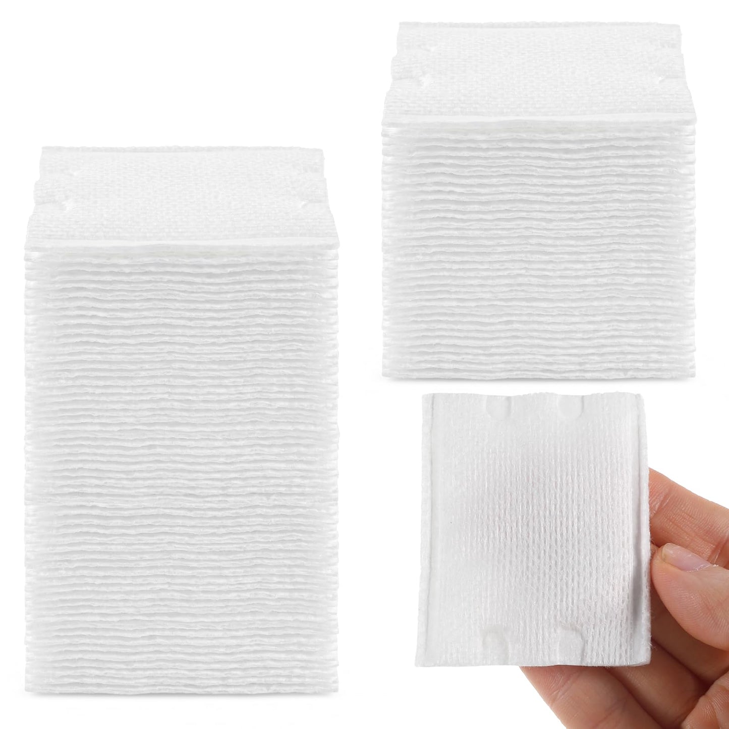 200 Pcs Soft Square Cotton Pads for Face Makeup Remover Pads Facial Pad for Makeup Removal, Nail Polish, Skincare, Cleansing Face and Toner Application Use Wet or Dry