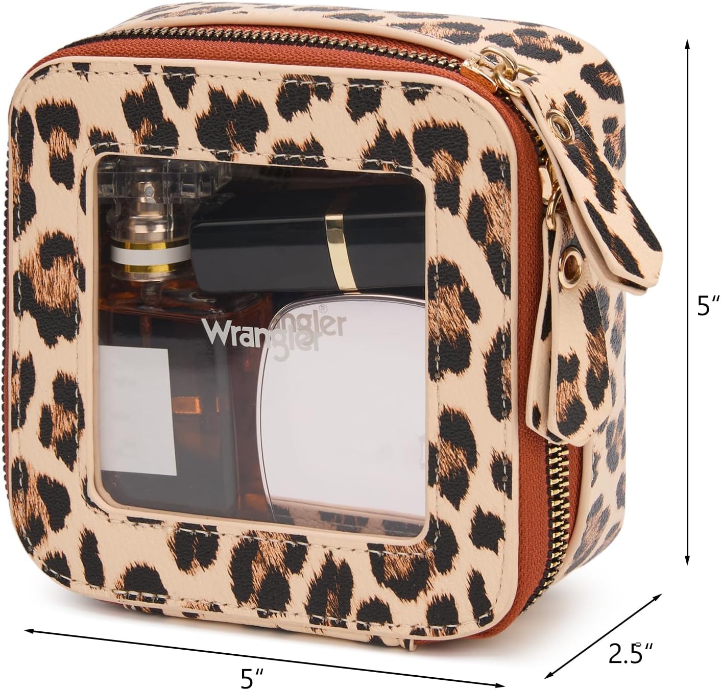 Clear Makeup Bag for Travel | Portable Cosmetic Organizer for Women - Leopard Print Design