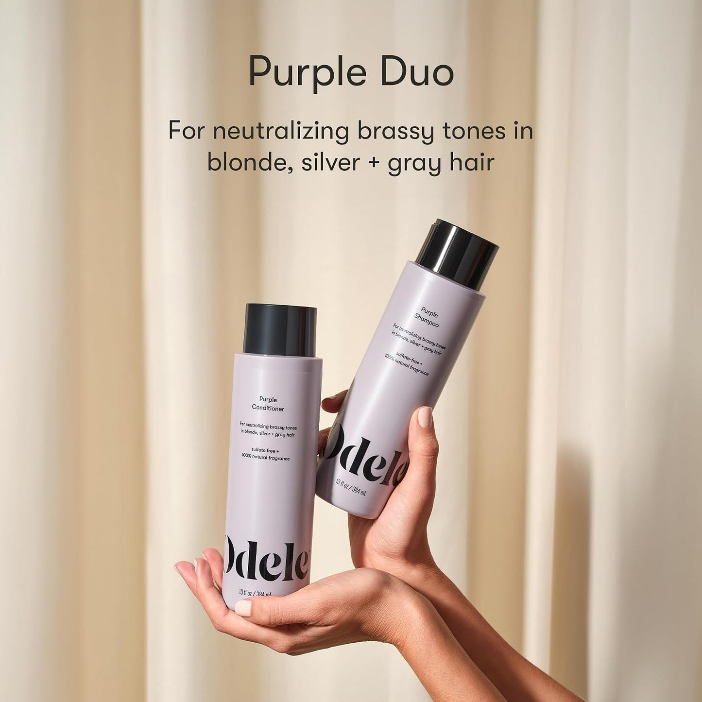 Odele Purple Shampoo & Conditioner Set - Sulfate-Free for Brassy Tones | 13 Fl Oz Each (2-Pack)