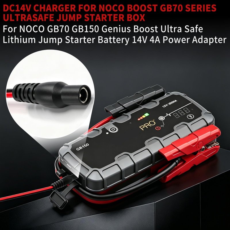 14V 56W AC Power Adapter Replacement for NOCO Boost Jump Starter Battery,Compatible with NOCO GB70 GB150 GB250+ GB251+ GB500 GB500+ Replacement Power Charger