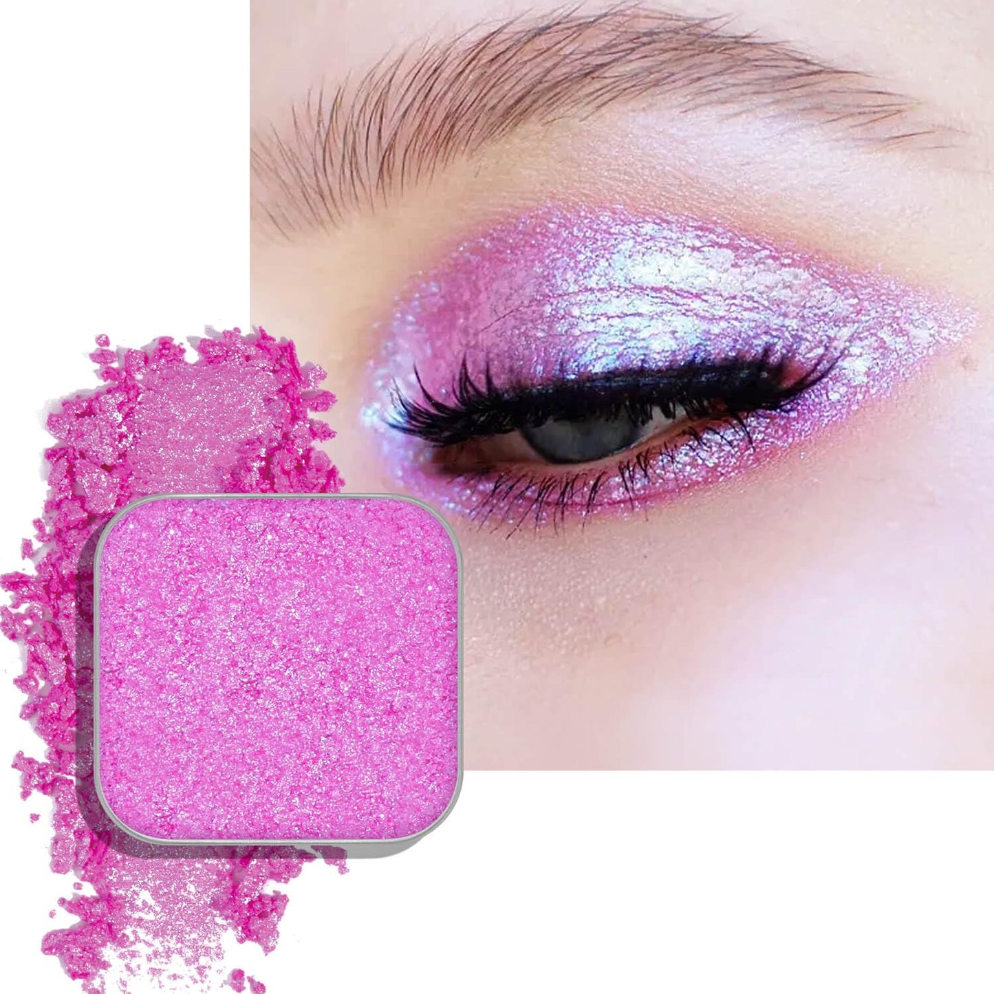 Chameleon Chrome Eyeshadow - Duochrome Lavender & Blue Reflects | Iridescent Metallic Shimmer, Bouncy Texture