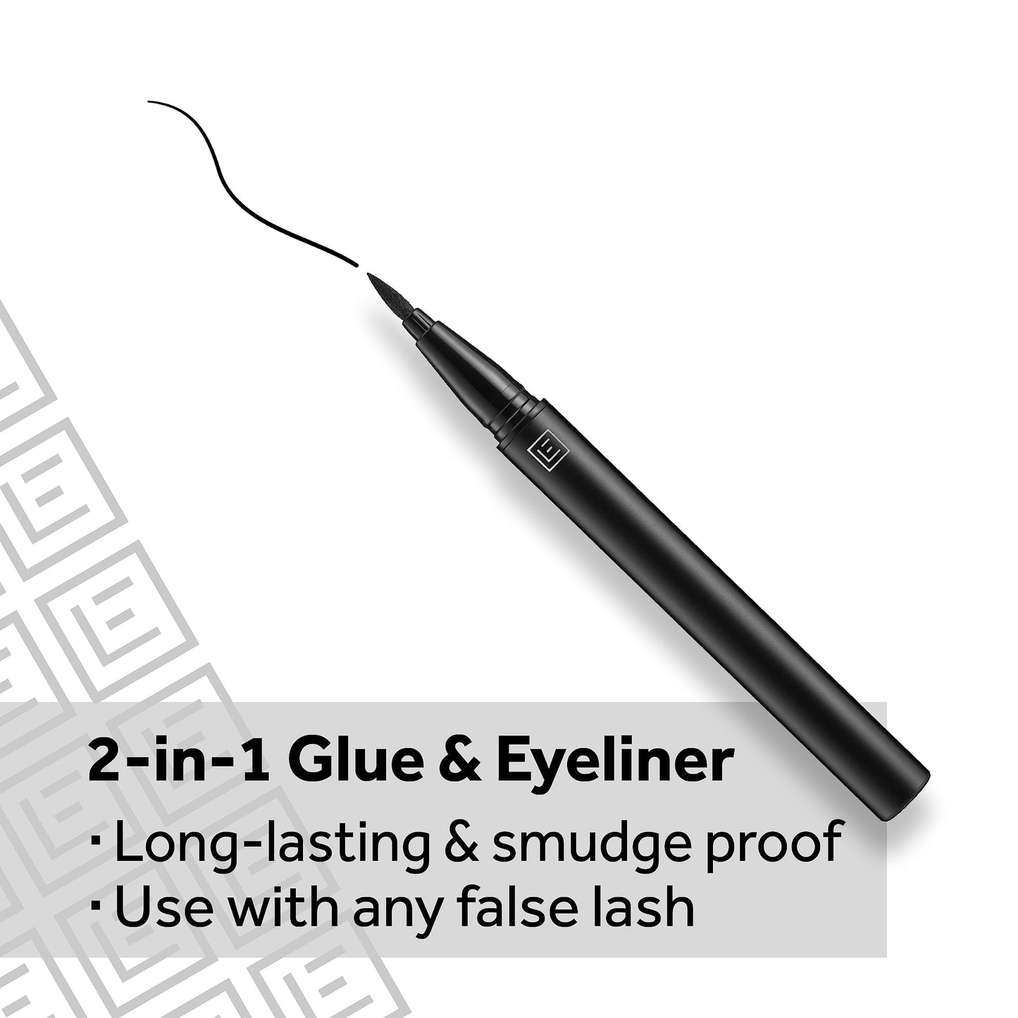 Eylure Line & Lash Kit, 2-in-1 Lash Black Glue Eyeliner and False Lashes, Faux Mink Wispy