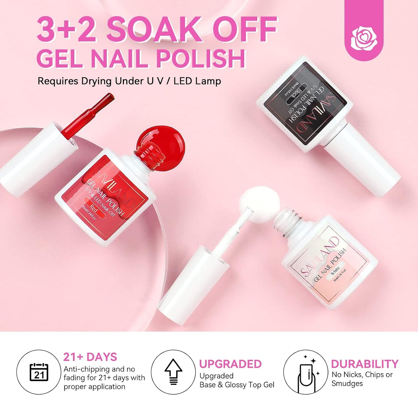 Acrylic Nail Kit with Drill & UV Light - Clear, Pink, Black & Red Powder & Gel Polish for DIY Nail Art
