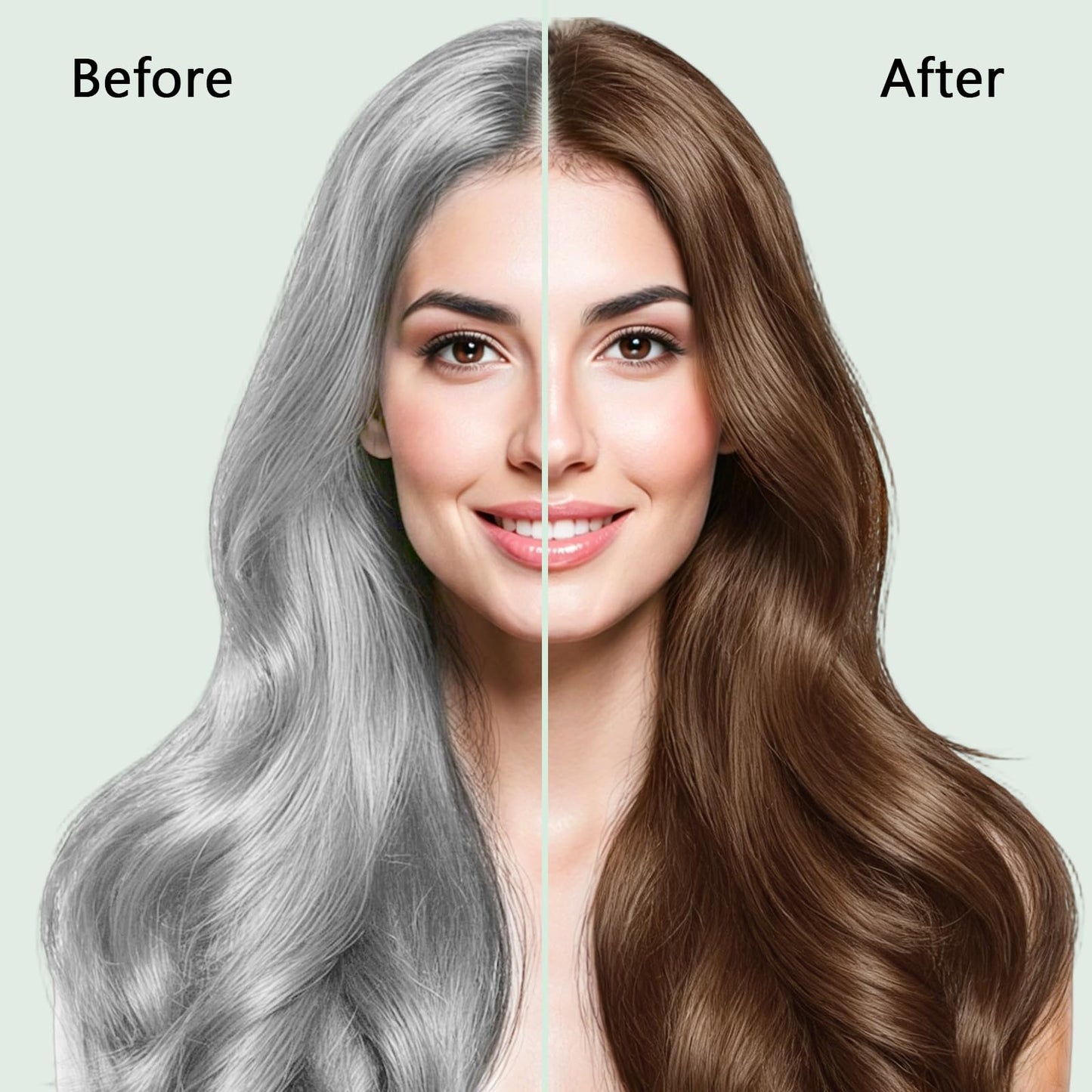Brown Hair Dye Shampoo 3 in 1, 100% Instant Gray Hair Coverage Long-lasting Natural Herbal Ingredients Hair Color Shampoo for Women Men