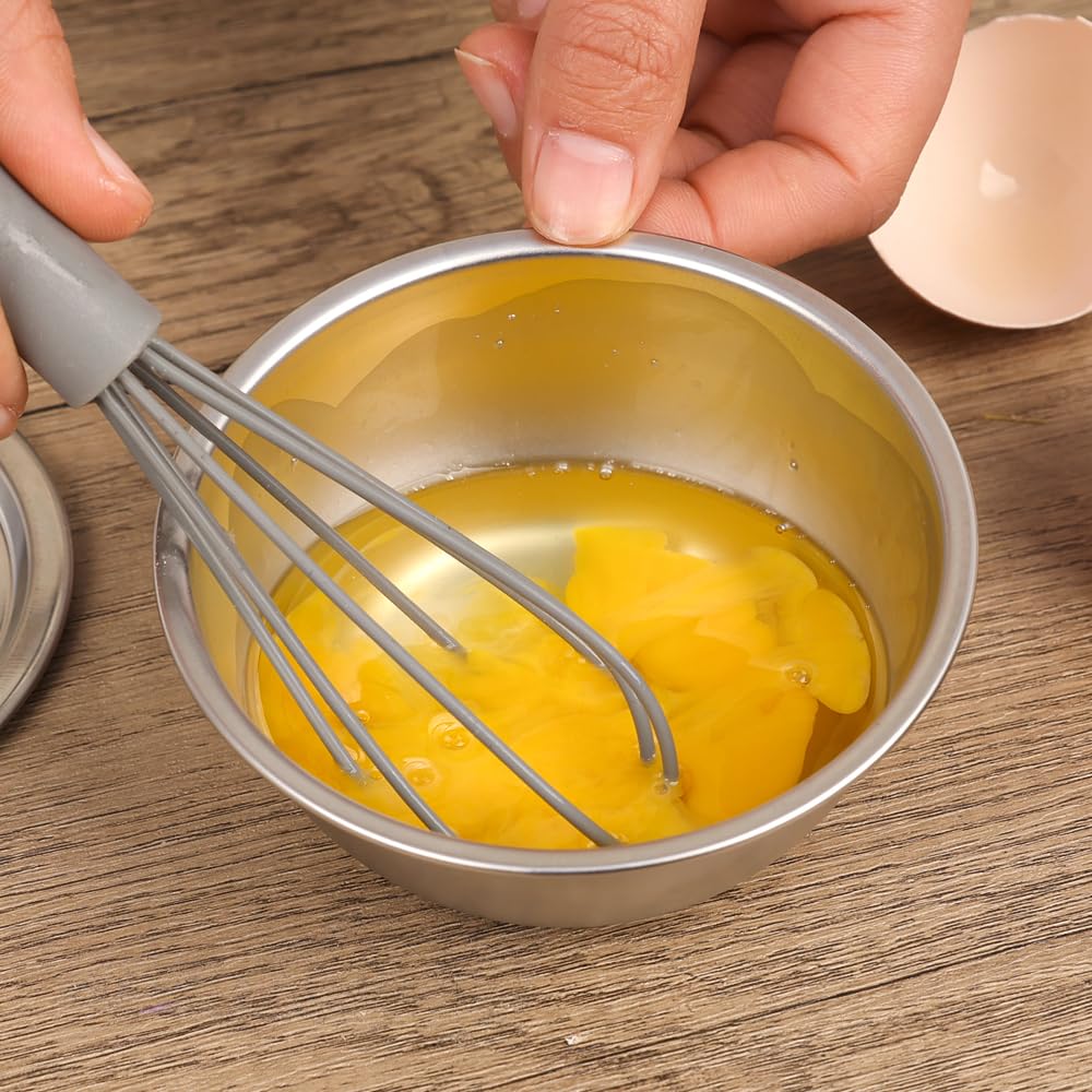 304 Stainless Steel Steamed Egg Bowl With Lids Household Kitchen Tableware Fruit Salad Dessert Soup Bowl Food Container,10 * 5.3 * 5cm