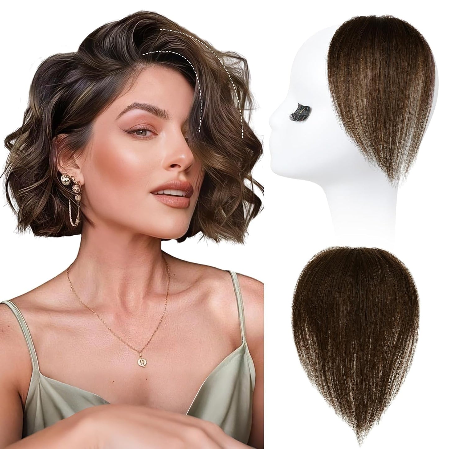 REECHO Clip-In Hair Volumizer | Short Thick Extensions for Fine Hair - Silver Grey, 8 Inch