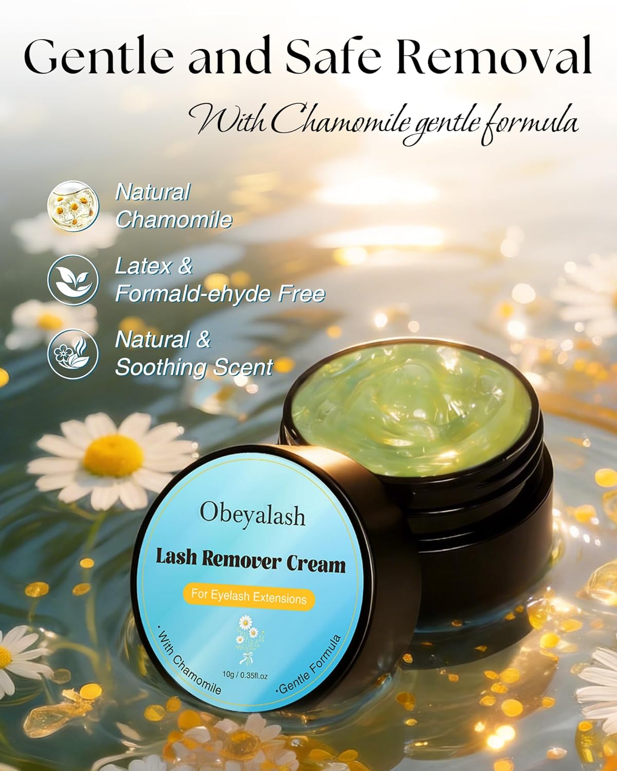 Eyelash Extension Remover Cream - Gentle Chamomile Formula for Non-Irritating Professional Removal | 01