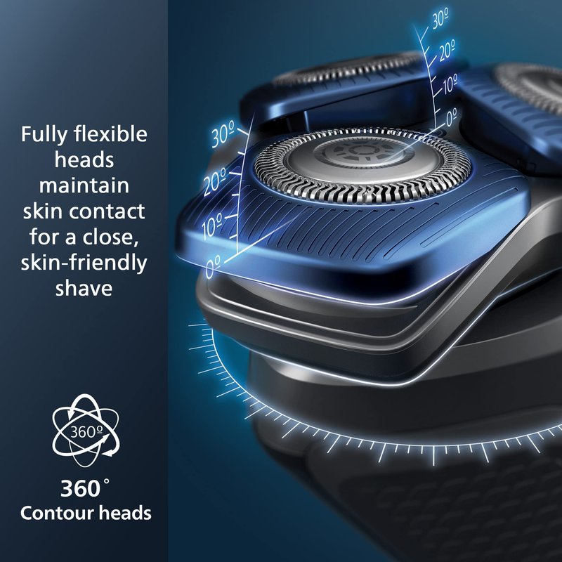 Philips Norelco Shaver 7600, Rechargeable Wet & Dry Electric Shaver with SenseIQ Technology, Quick Clean Pod, Travel Case & Pop-up Trimmer, S7886/84