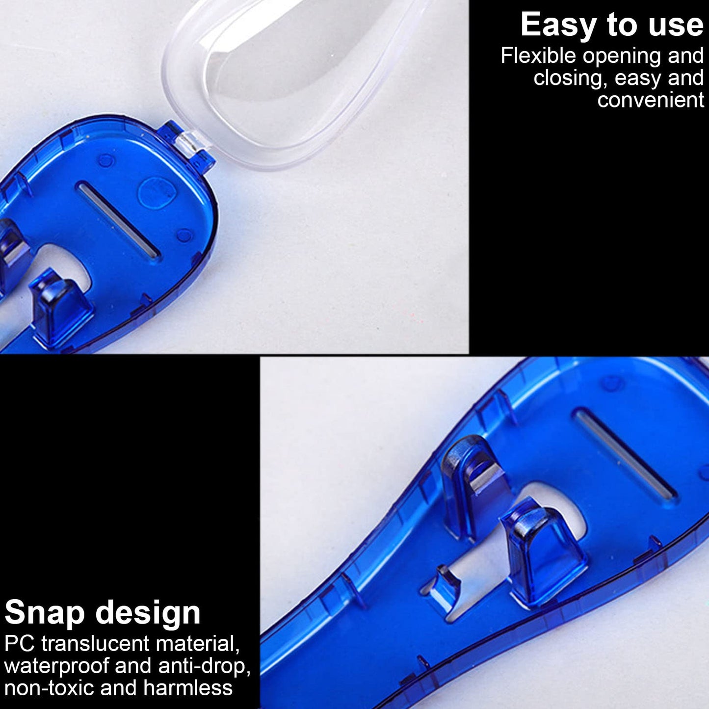 LinMei 2PCS Razor Case Compatible with Gillette Fusion Proglide Fusion Manual Razor Travel Protector Case (Blue+Grey)