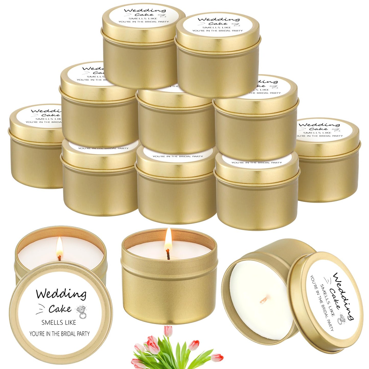 Conelist 8 Pcs Bridesmaid Proposal Gifts, Smells Like You're in The Bridal Party Scented Candles Will You Be My Bridesmaid Soy Wax Small Candle for Best Friend Girls Women 4oz(White,Fashion)