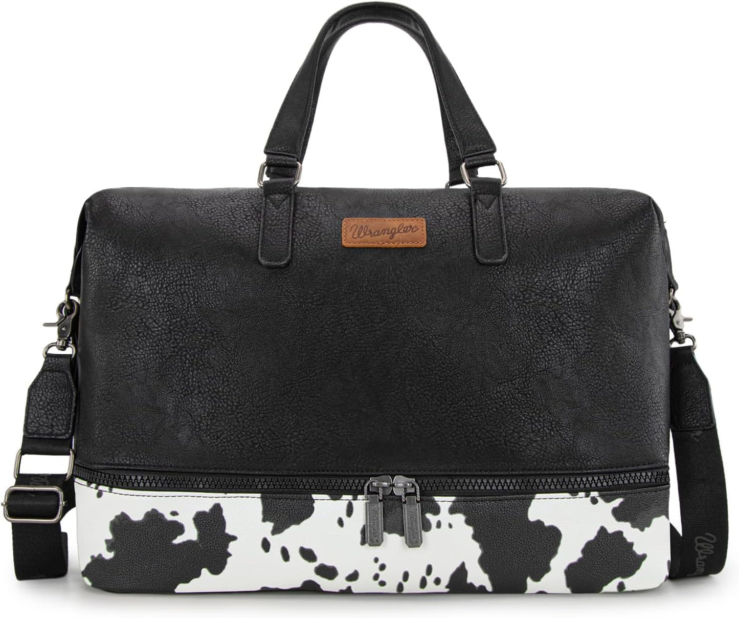 Travel Duffel Bag - Wrangler Carry-On Overnight Bag with Shoe Compartment | Women’s Weekender Bag - Black