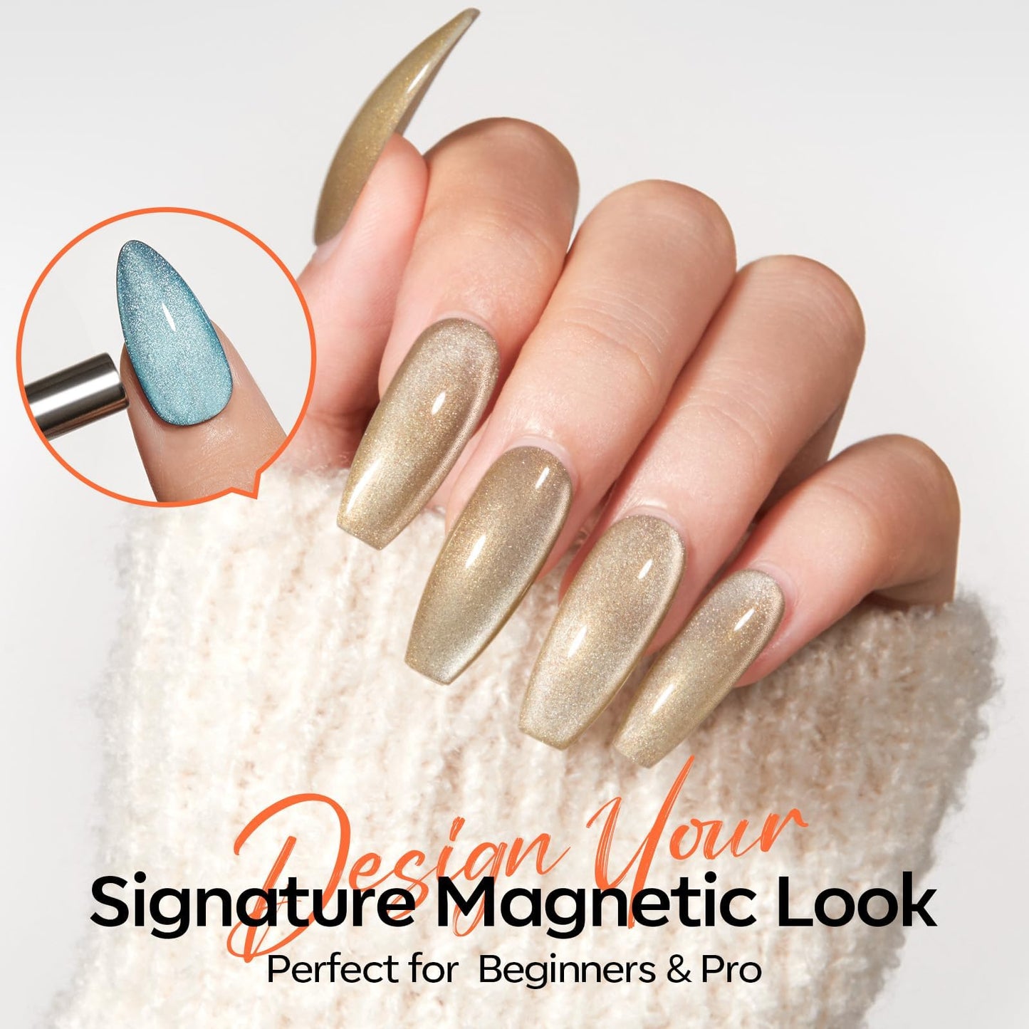 modelones Cat Eye Magnet Set, Heart Nail Art Tool Strong Magnetic Pen Double Head Round Magnets Stick Wand Diverse French Moon Floral Circle Cateye Effect DIY Professional Manicure Gift for Women