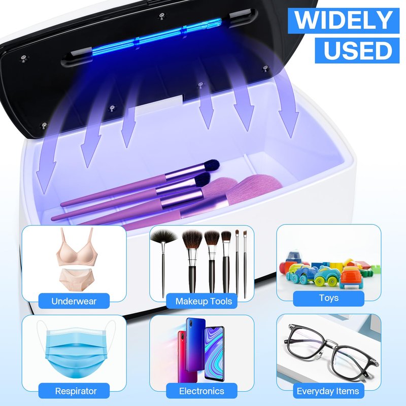 LXIANGN Nail Tool Sterilizer,Portable Large USB 1L High Temperature Nail Cleaning Box for Manicure Salon,Tweezers,Tattoo,Scissors,Jewelry,Phone, Watch,Underwear (White)