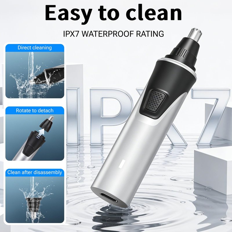 Gorzhesua Electric Nose Hair Trimmer for Men, 2026 Professional 2 in 1 Painless Rechargeable Nose and Ear Hair Clipper, IPX7 Waterproof, Type-C Fast Charging, 6-Month Battery Life,Nose Hair kit