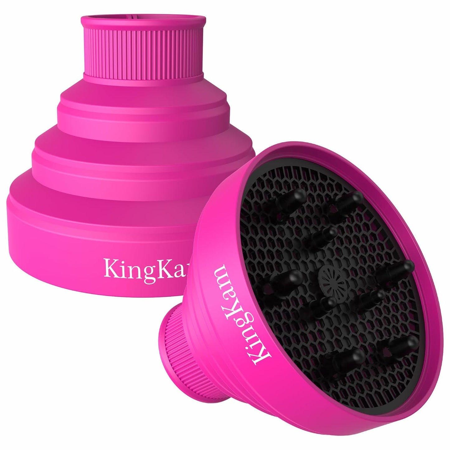 Collapsible Hair Dryer Diffuser - Travel-Friendly Attachment for Most Hair Dryers | Black, Fits Nozzle 1.575-1.968 Inches