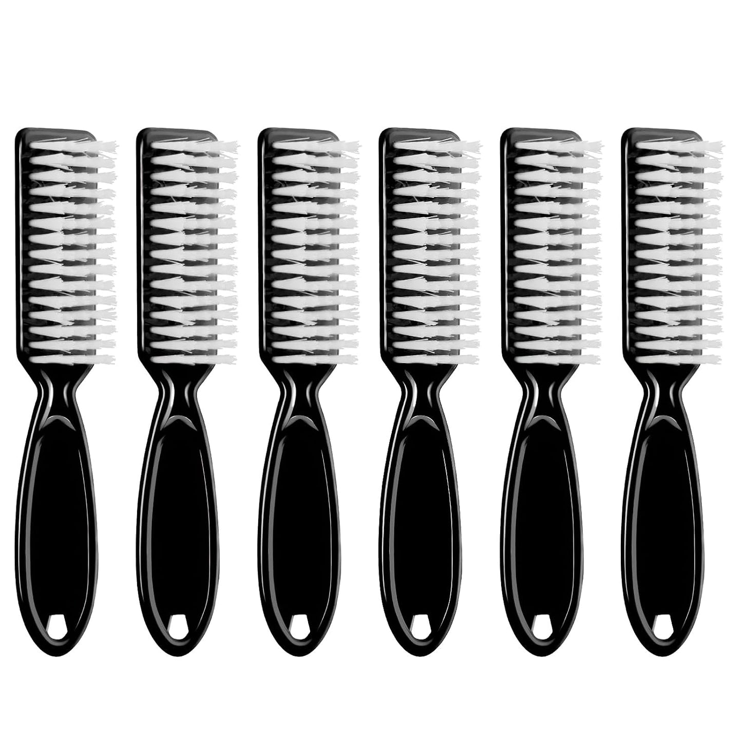 Nail Brush Set - 6 Pack Cleaning Brushes for Fingernails & Toenails | Ergonomic Grip for Manicure & Pedicure (Black)