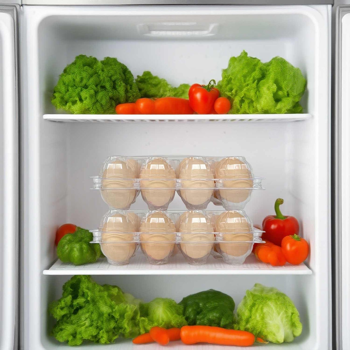 YSJFNVUI 100-Pack of 12-Count Plastic Egg Cartons – Bulk Clear Reusable Egg Containers Holds Chicken Eggs | Eggs 12 Count,Egg Cartons Cheap Bulk,Suitable for farms, markets and families.