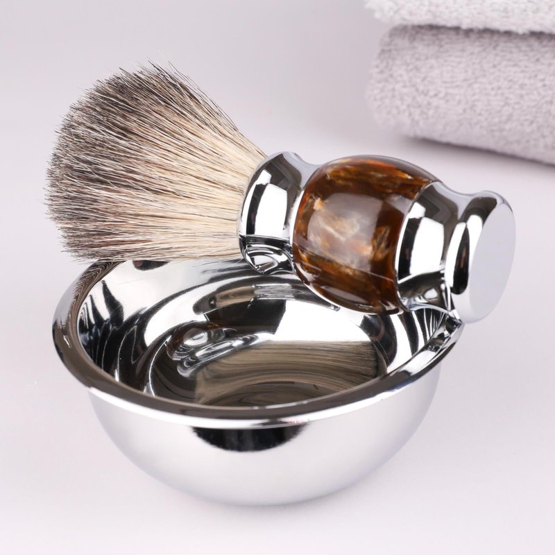 Magyfosia Luxury Shaving Kit for Men,Includes Badger Hair Brush,Wet Shave Soap Bowl and Safety Razor Compatible with 5-Layer Blade,Barber Style 4-Piece Gift for Men-Smooth and Close Shaving