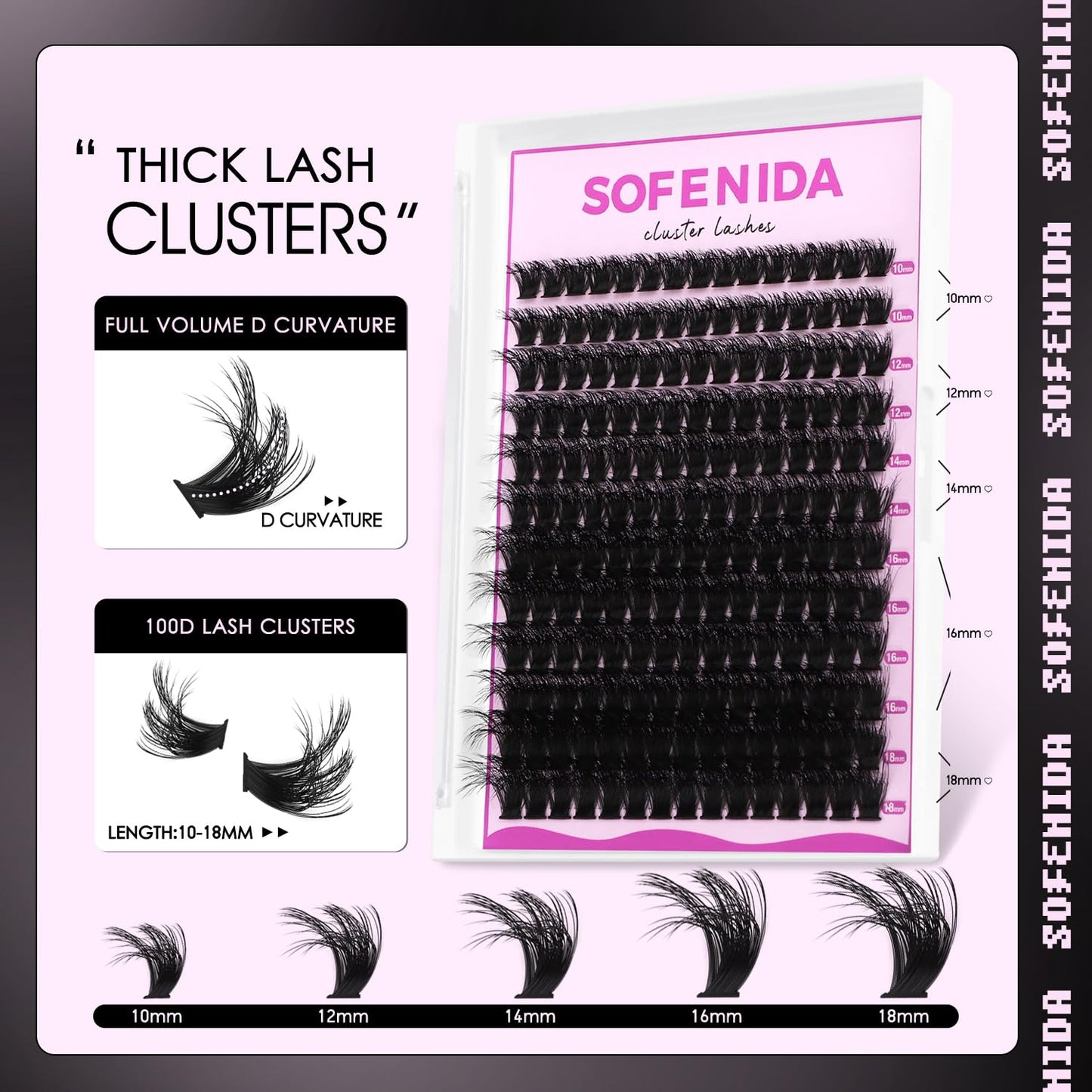 SOFENIDA Lash Clusters Kit Lash Extensions Kit Clusters Eyelash Extension Kit Lash Clusters DIY at Home