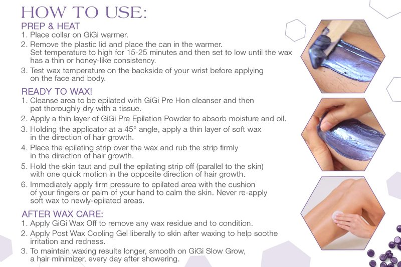GiGi Hard Wax Beads for Hair Removal - Relaxing Lavender, Waxing Beads for Face, Body, and Sensitive Areas, 14 oz