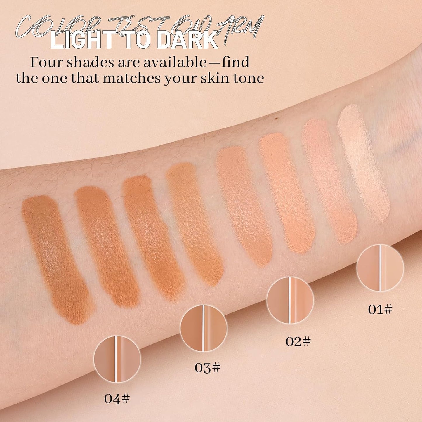 Dual-Toned Cream Foundation - Flawless Finish & Full Coverage Makeup | Waterproof, Blendable, Creamy Texture, Shade 04