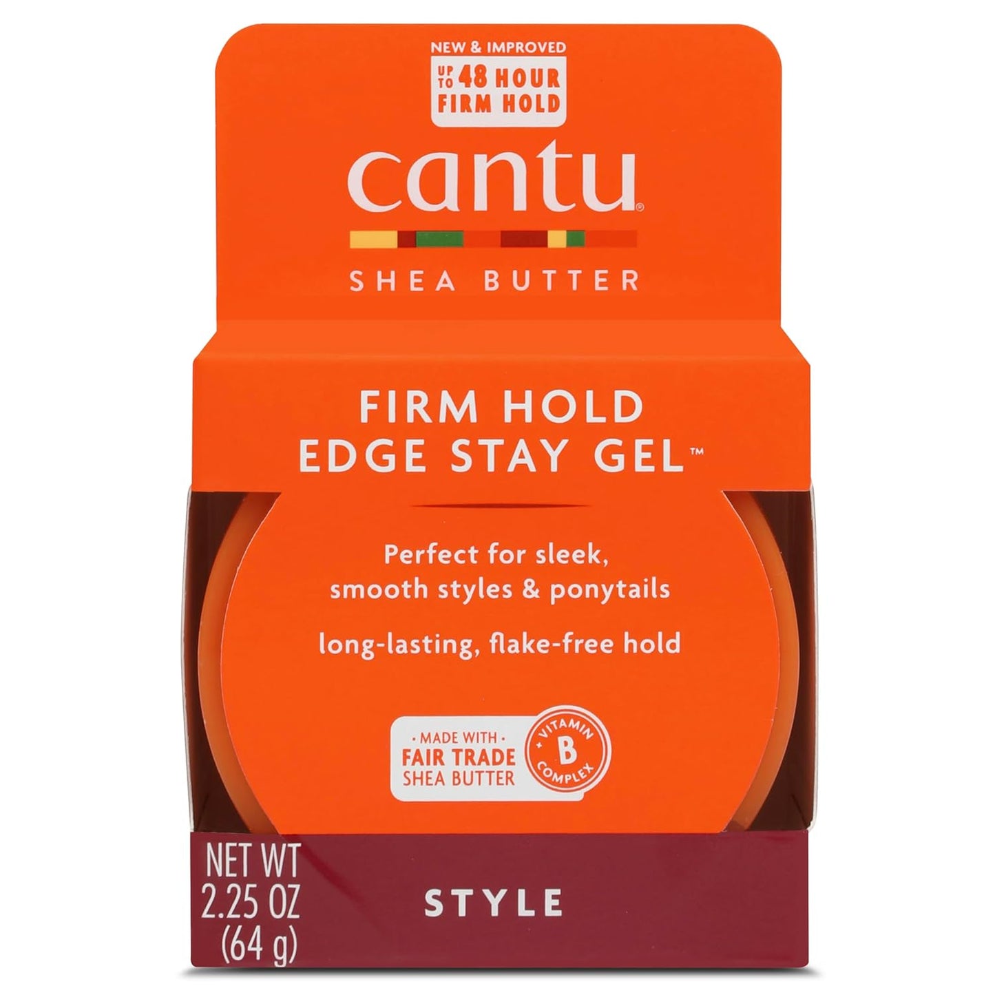 Cantu Extra Hold Edge Stay Gel - Long-Lasting Hold for Smooth Edges | 2.25 Oz