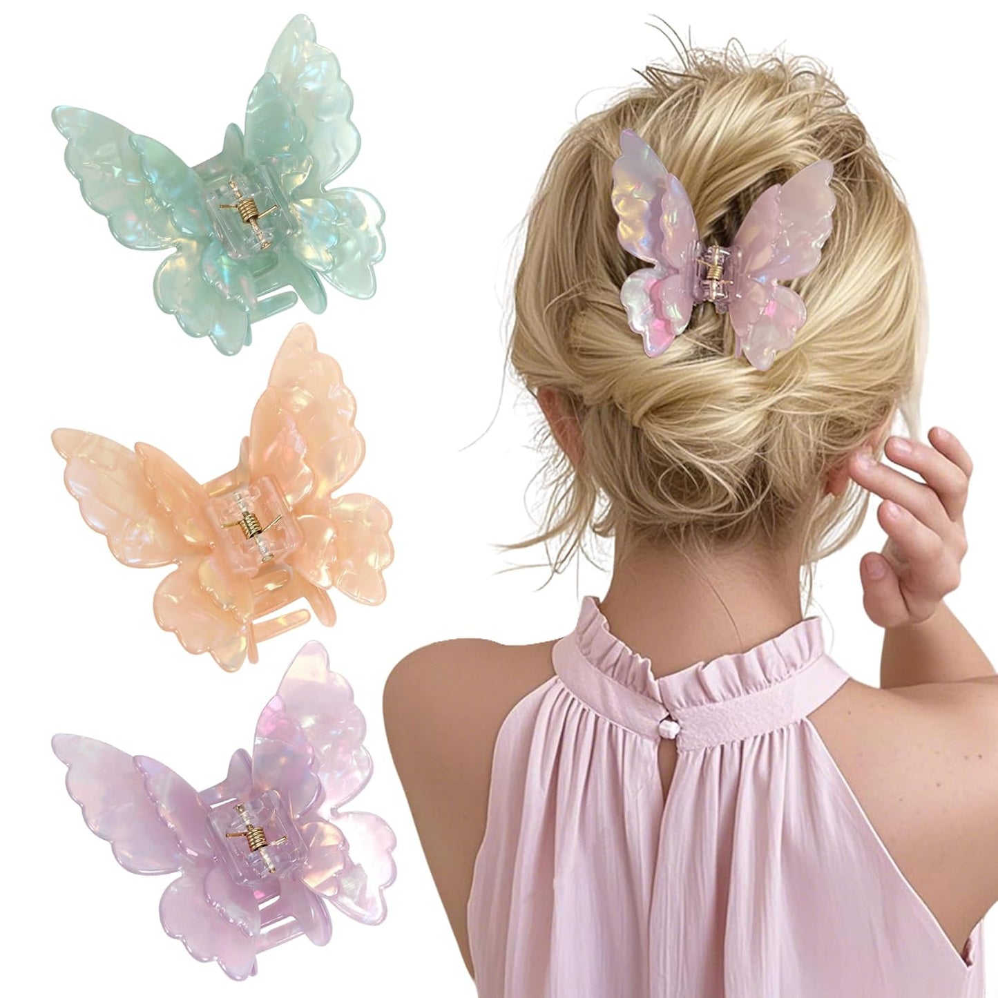 Big Hair Claw Clips - 5.1-Inch Jelly Clips for Long, Thick Hair | Set of 4