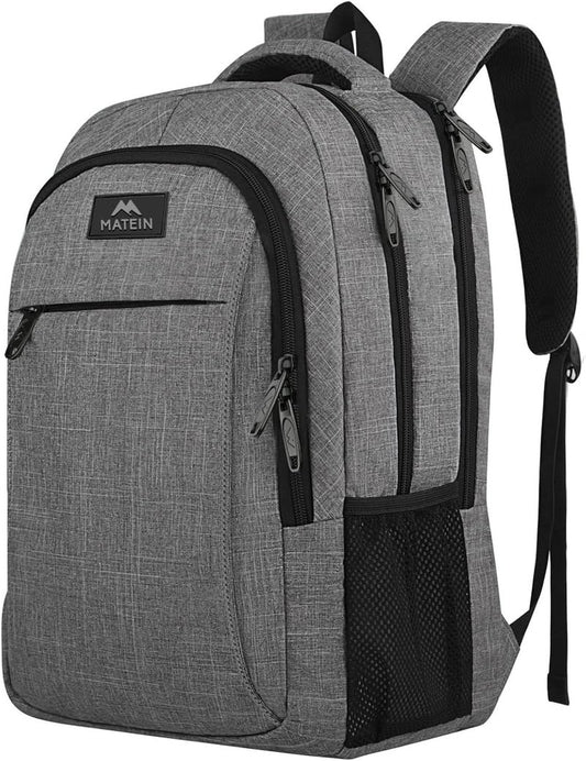 MATEIN Travel Laptop Backpack - Anti-Theft Water-Resistant Bag for 15.6" Laptops | Grey