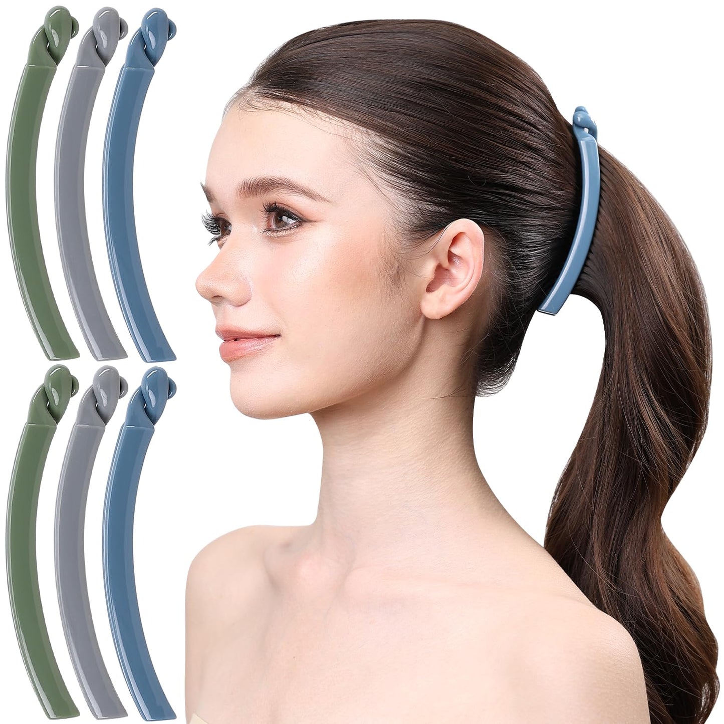 Banana Hair Clip Set - 6 Pcs No-Slip Claw Clips for Thin Hair | Secure Grip, Cherry Blossom Design