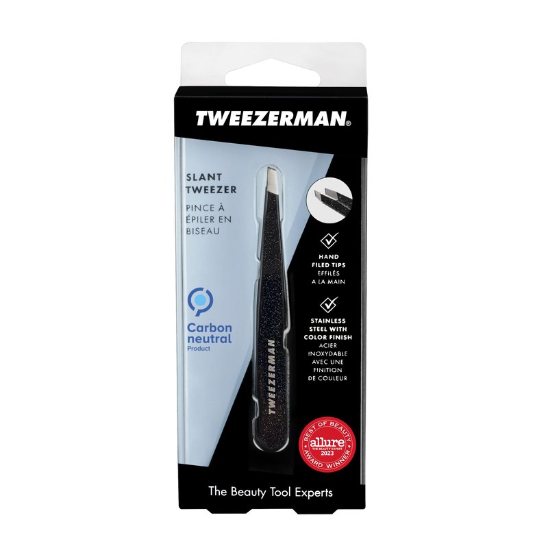 Tweezerman Special Edition 40th Anniversary Slant Tweezer - Eyebrow Tweezers for Women and Men,(Pack of 2)
