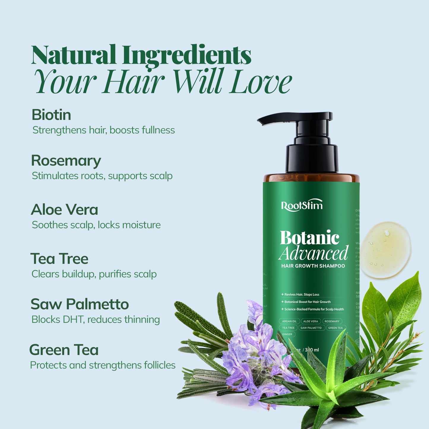 Hair Growth Shampoo with Rosemary and Biotin - Hair Thickening & Hair Loss Shampoo for Men and Women