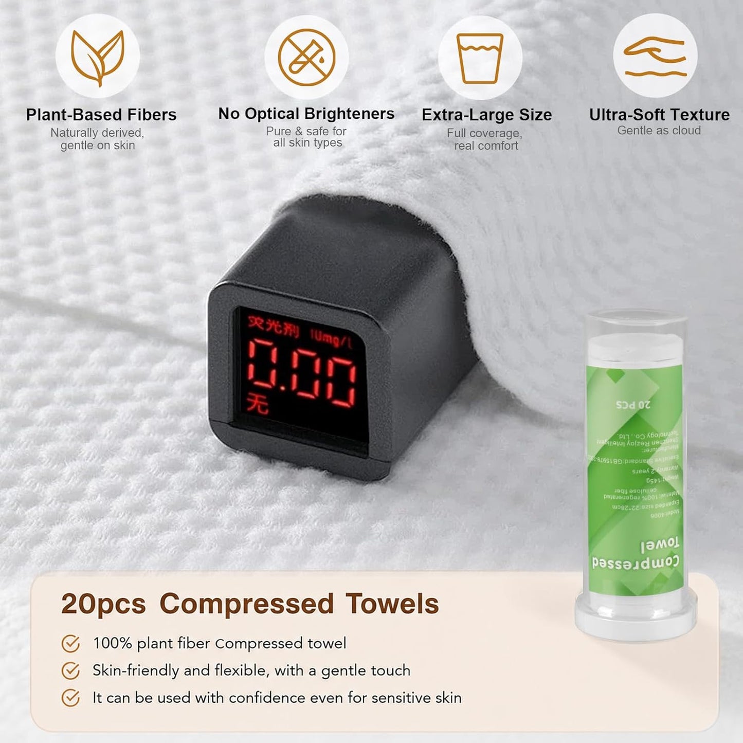 Mini Hot Towel Dispenser - Fast Heating Face Towel Warmer with Voice Alerts | 55°C (131°F) Constant Temp, 20 Towels Capacity