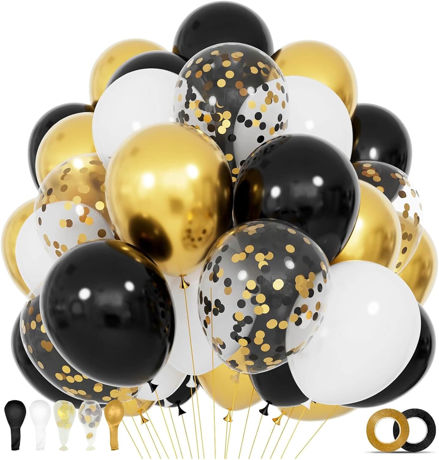 68Pcs Pink & Purple Balloons - 12 Inch Metallic Latex Balloons with Confetti & Ribbons | Perfect for Weddings, Birthdays & Baby Showers