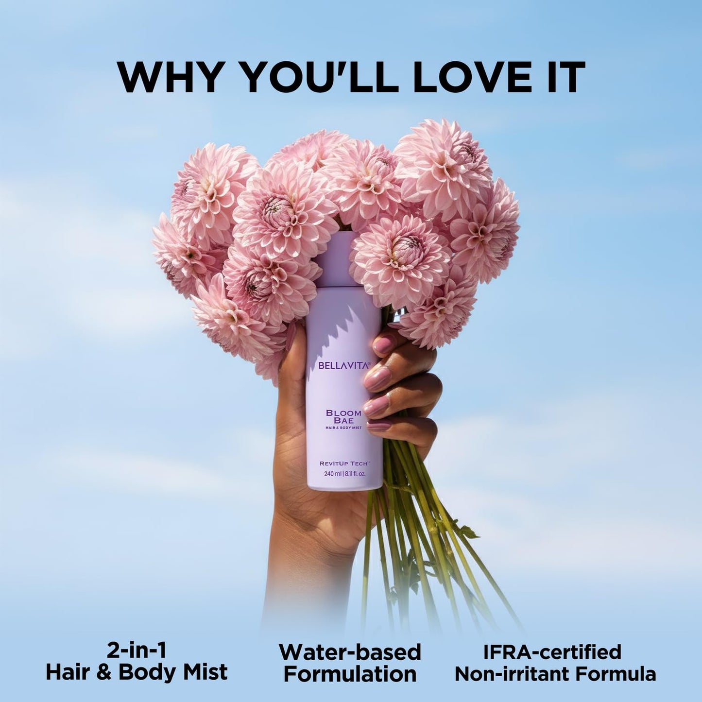 BellaVita Luxury Bloom Bae Hair & Body Mist | 240 ml | Perfume for Women