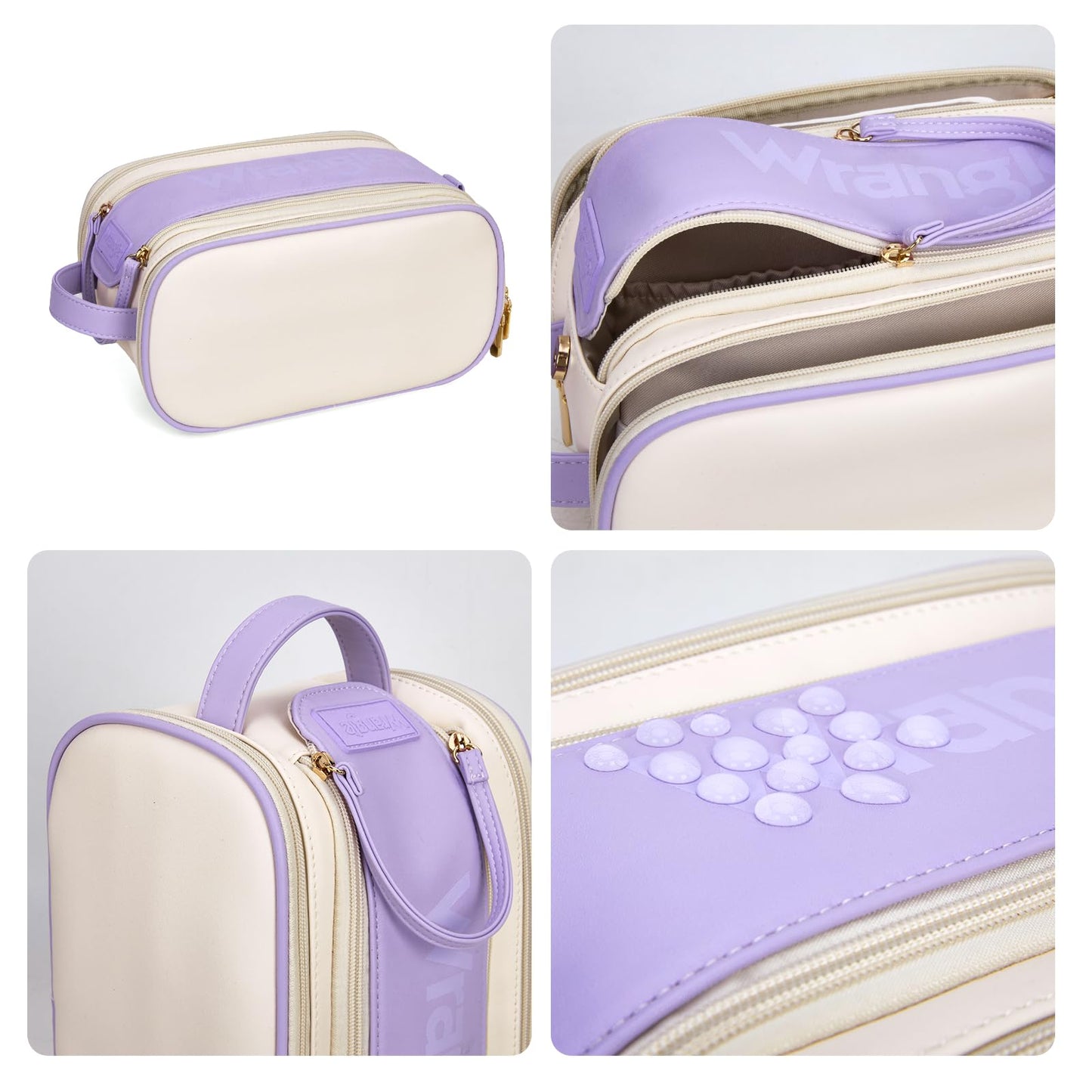 Montana West X Wrangler Large Makeup Bag Travel Toiletry Bag Portable Cosmetic Bag Make Up Organizer with Divider and Handle for Women WG393-9002BG-PP