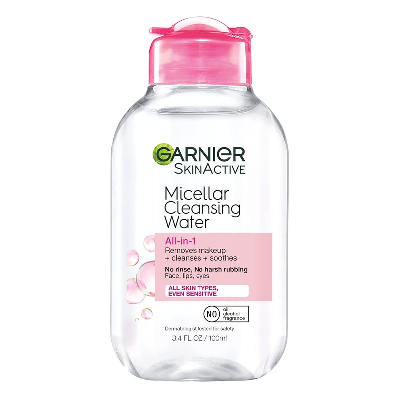 Garnier Micellar Cleansing Water - All-in-One Makeup Remover & Facial Cleanser for All Skin Types | 3.4 Fl Oz (100mL)