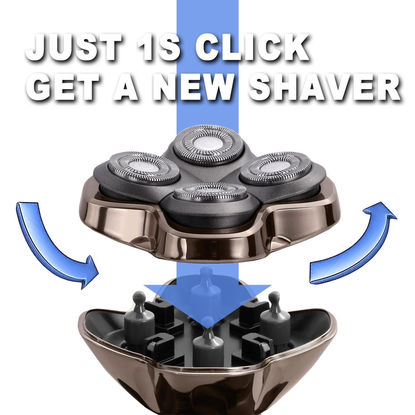 FUHKQE 2 Pack Pro 4 Shaver Replacement Blades Compatible with Skull Pitbull Series Head Shavers & Palm Shavers,Skull Shaver Replacement Heads for Wet & Dry Shaving
