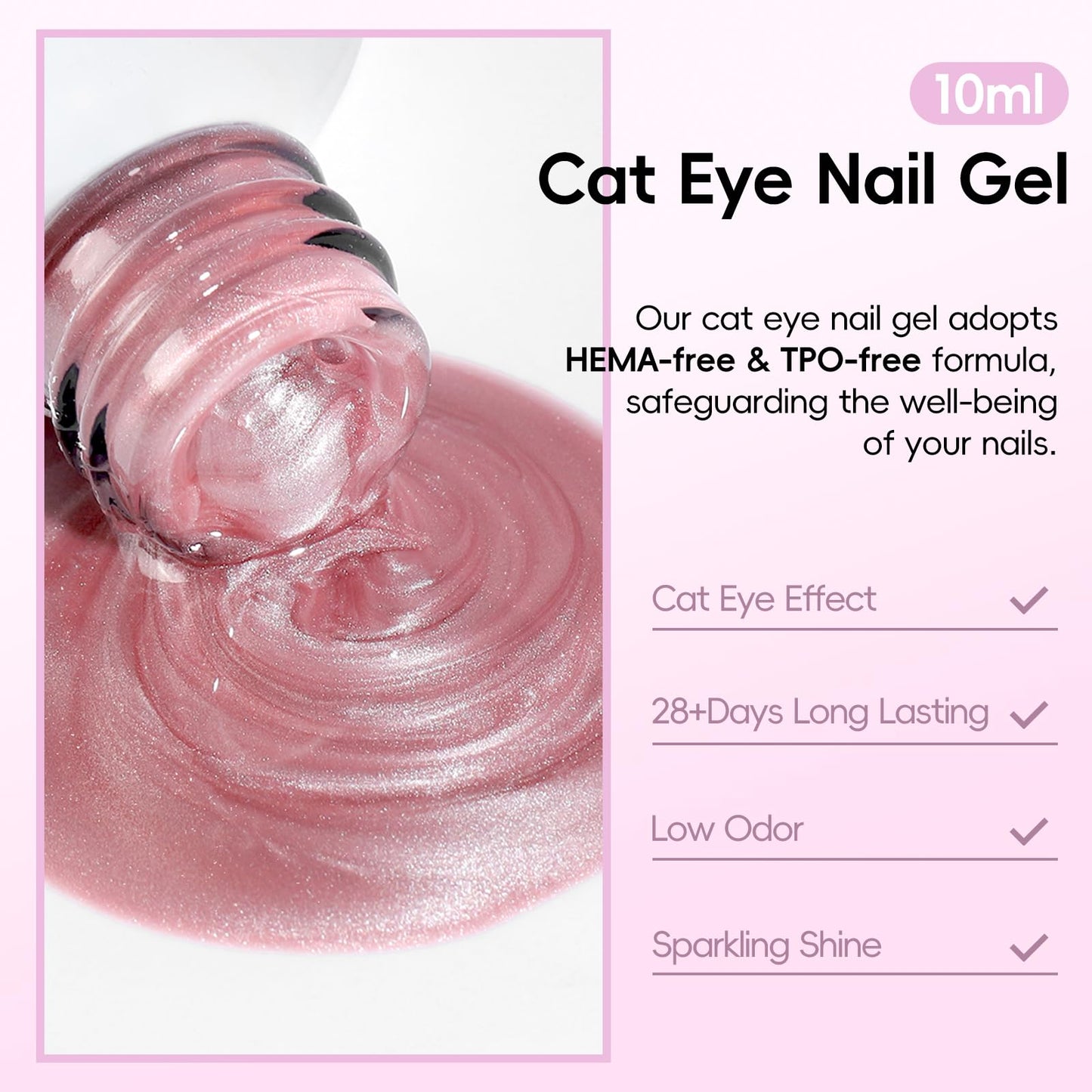 PEACECOLOR Cat Eye Nail Gel Polish Set 6 Colors Spring Nude Light Pink Purple Green Blue Pastel Gel Polish with Magnet Nail Art Salon DIY Gifts