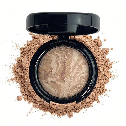 Baked Pressed Powder - Color Correcting Setting Powder Compact | Matte Finish, Oil Control, Long-Wear Makeup for Women