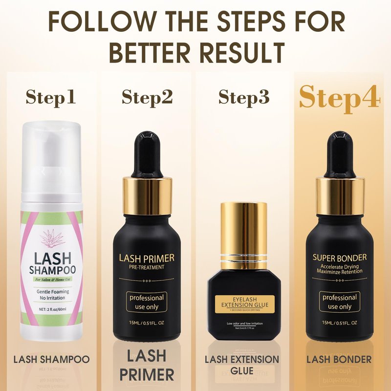 Miuffue Lash Bonder Primer for Eyelash Extensions, Glue Accelerator Lash Sealant, Pre-treatment Primer Protein Oil Cleanse Remover for Professional Use