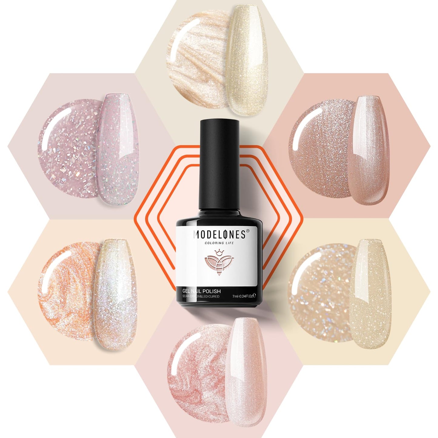 Pink Gel Nail Polish Set - 6 Pastel Colors for Summer & Spring | LED Nail Art Kit for DIY Lovers