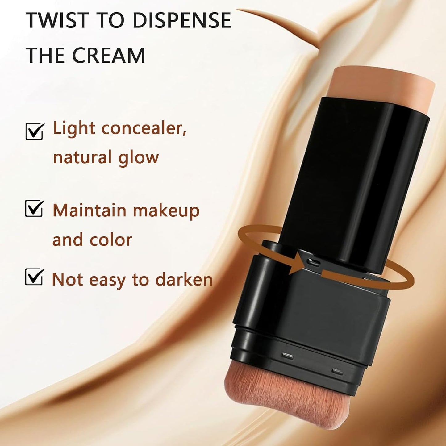 Foundation Stick - 2 in 1 Dual-Ended Waterproof Concealer & Contour | Full Coverage Matte Finish (01 Ivory)