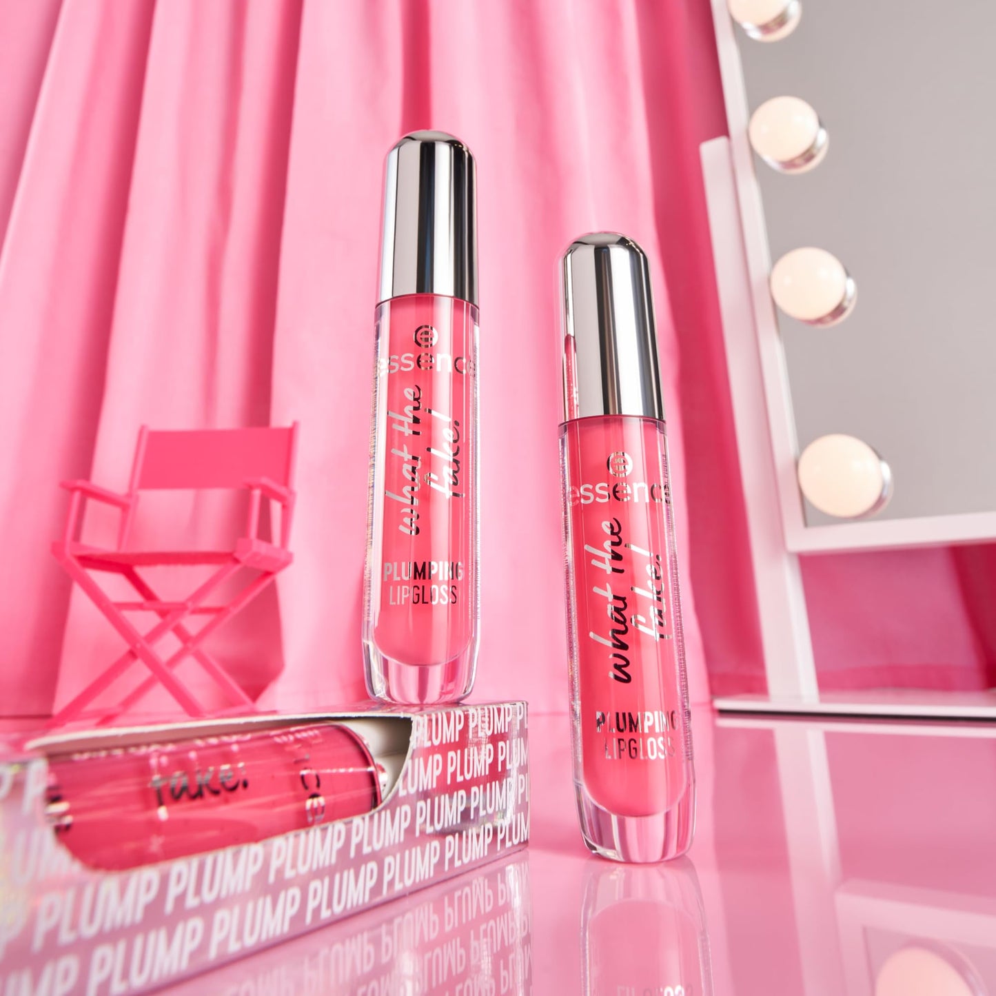 essence | What The Fake! Plumping Lipgloss | High-Shine, Glass-Like Finish | Instant Plumping Effect | Infused with Hyaluronic Acid | Vegan & Cruelty Free (102 | Pink About It)